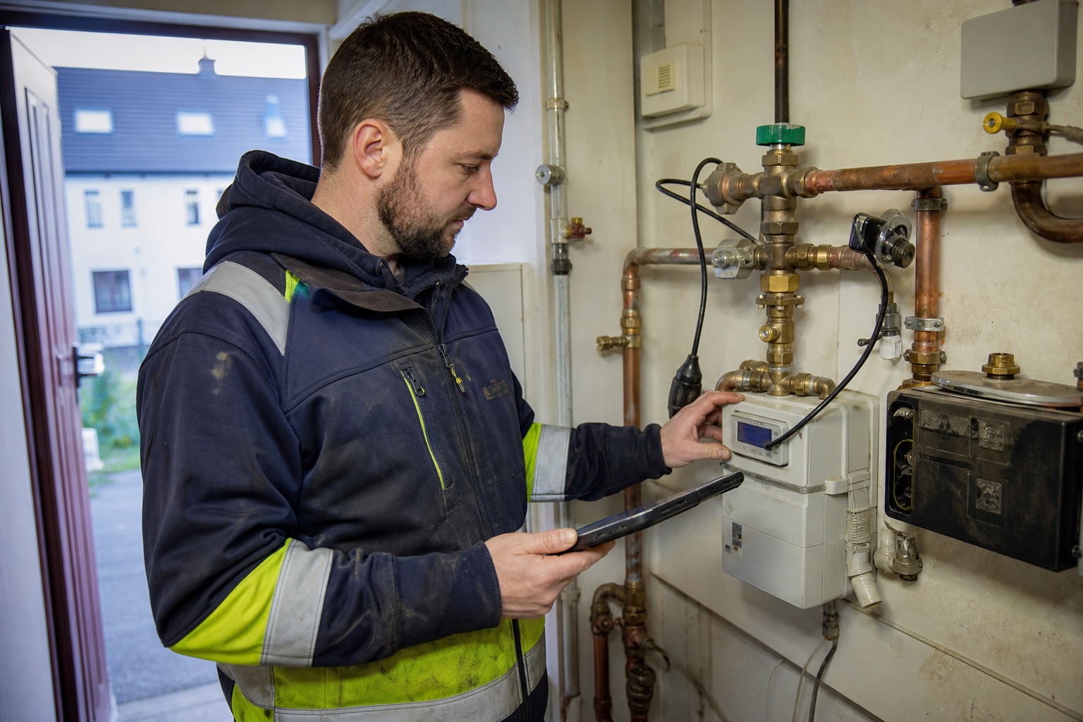 Field installer commissioning connected utility equipment