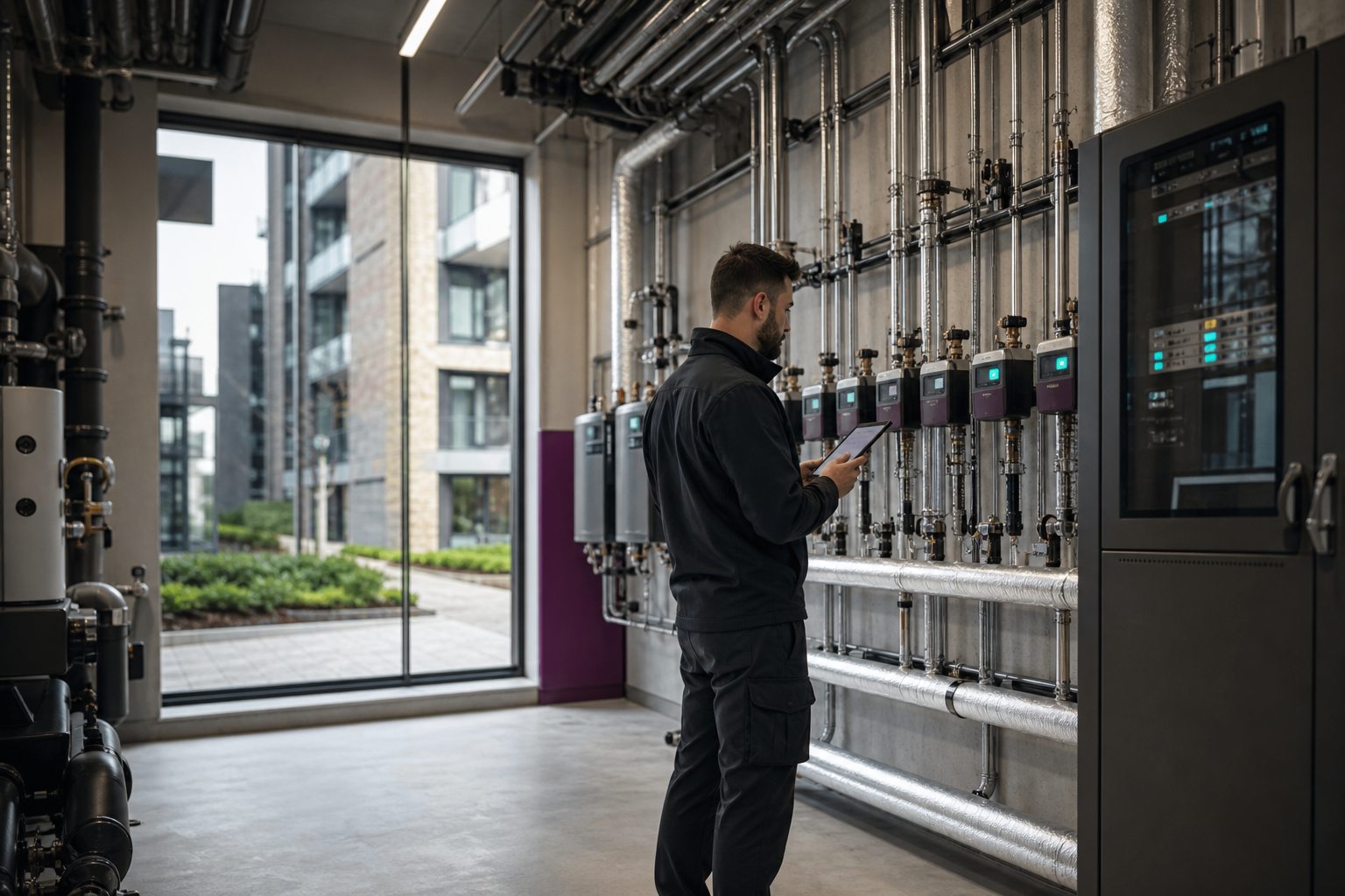 A modern communal energy centre with networked heat meters